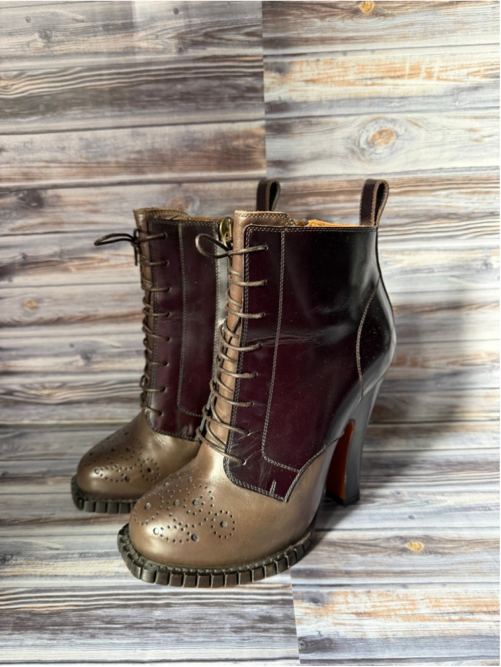 Rochas High Heel Leather Oxford Ankle Boots Brogue Victorian Punk
Academia 7